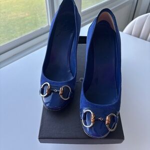 Gucci electric blue pumps